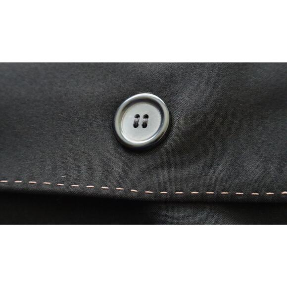 Nygard Collection Black Pant Suit Set Women 14 Wide Leg Stitching Corporate Work - Picture 5 of 8